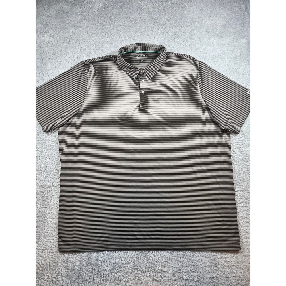 MAELREG Performance Polo 4XL Brown Striped Mens Short Sleeve Golf Shirt